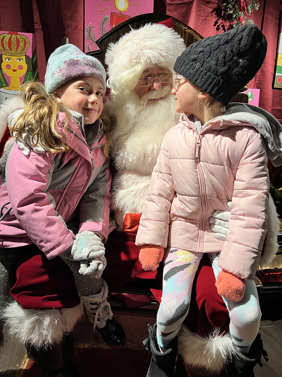 Santa Saturday in Carmel Indiana family visiting holiday