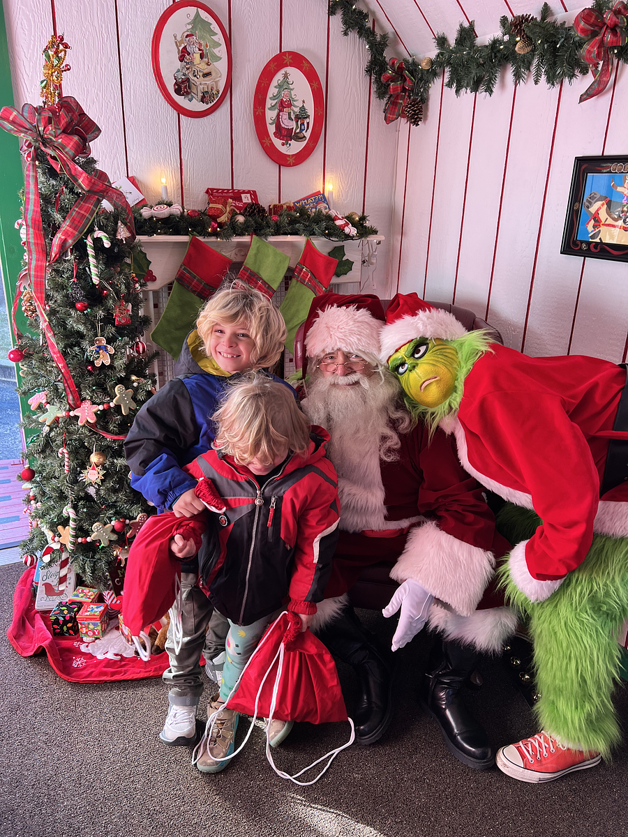 Santa Saturday in Carmel Indiana family visiting holiday