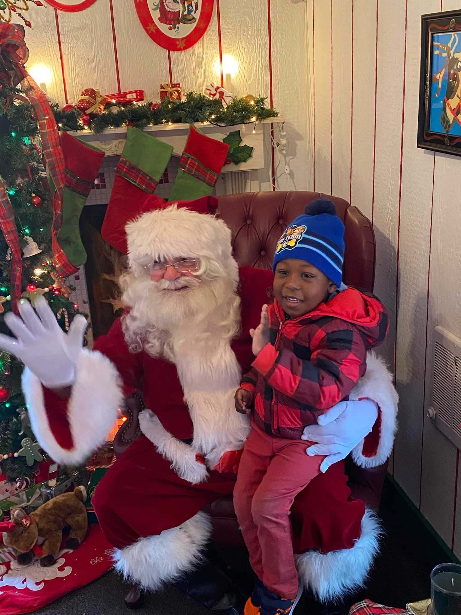 Santa Saturday in Carmel Indiana family visiting holiday