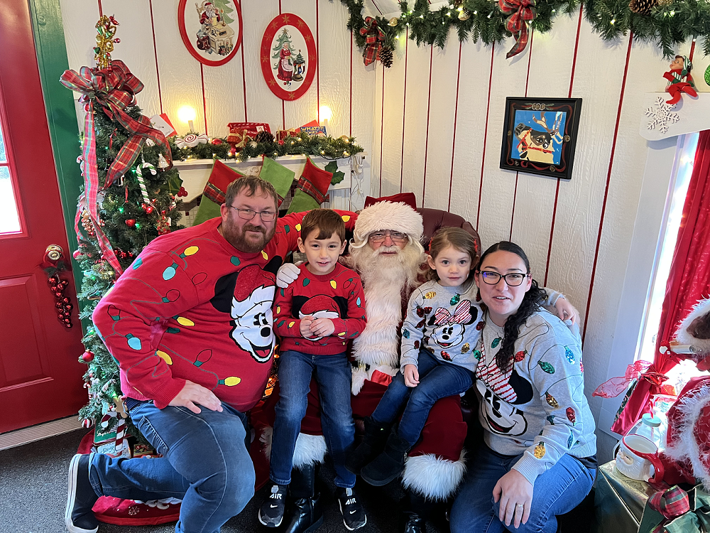 Santa Saturday in Carmel Indiana family visiting holiday