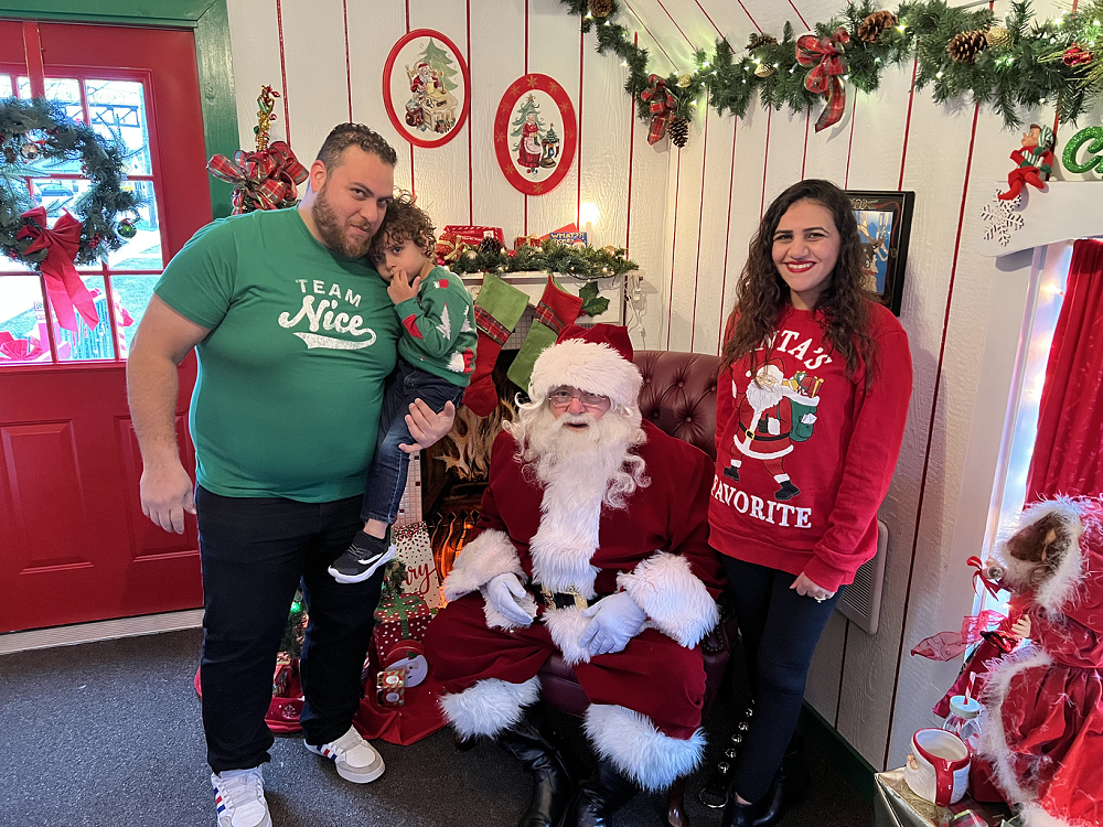 Santa Saturday in Carmel Indiana family visiting holiday